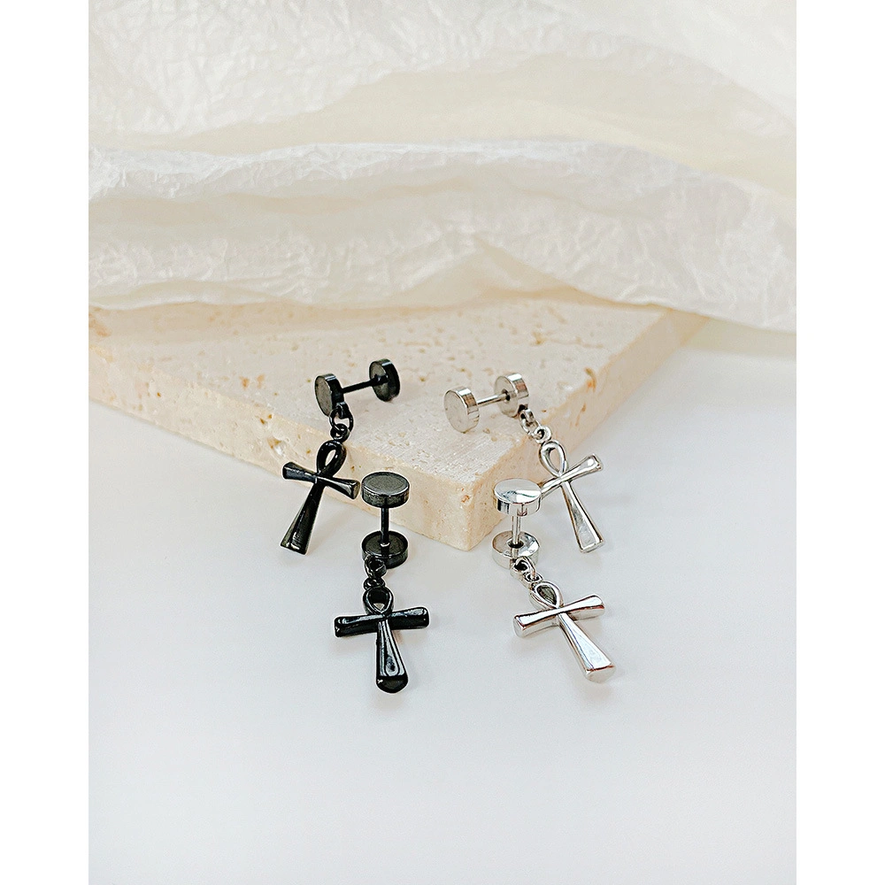 Cross Earrings Stud Stainless Steel Ear Stud for Women′s