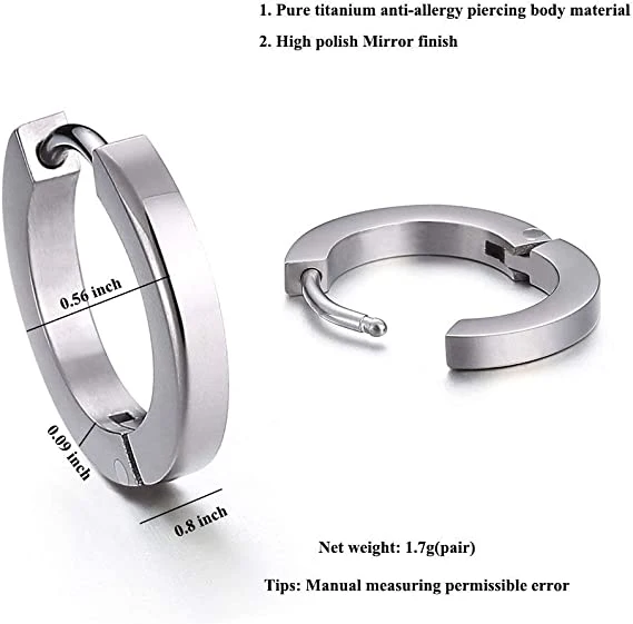 Titanium Piercing Jewelry Hoop Titanium Earrings