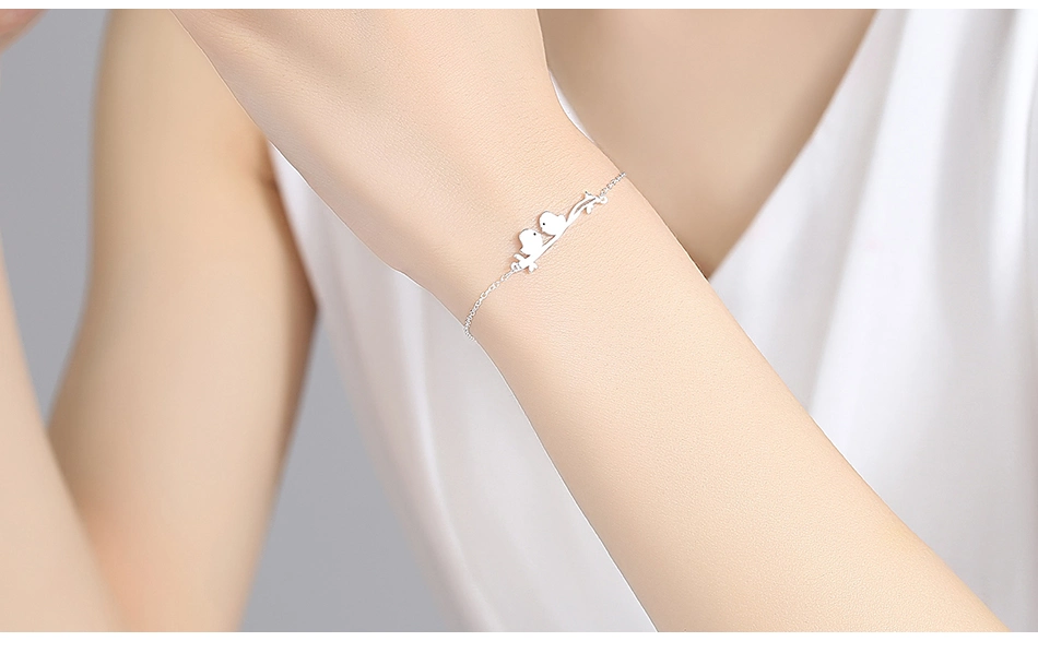 925 Silver Fine Quality Hotsales Girl Double Bird Bracelet