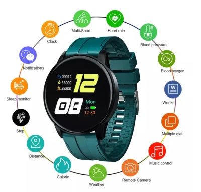 2021 Novo relógio multiesportivo B7 para pressão arterial, frequência cardíaca masculina e feminina, controle de música, pulseira inteligente à prova d'água