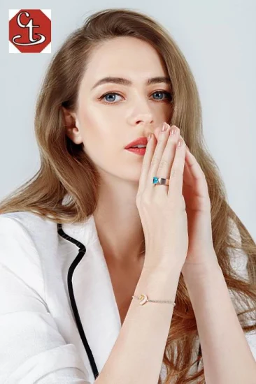 Joias fashion prata esterlina 925 branco zircão azul vidro esmalte anel para mulheres acessórios joias