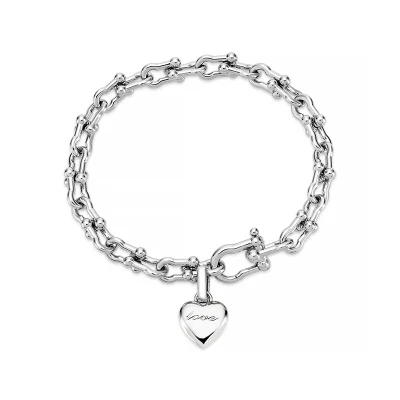 Pulseira de cristal por atacado joias da moda venda quente pingente de guitarra com fivela pulseira de aço inoxidável para mulher